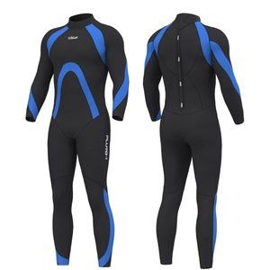 Wetsuit Hevto Men’s 3/2 mm Neoprene Suit Small Full Shorty Surfing Swimming Divi